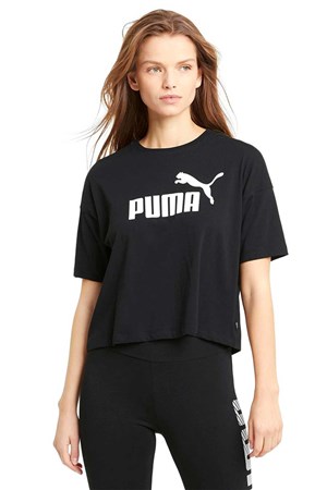 Puma ESS Cropped Logo Kadın Tişört 58686601 Siyah