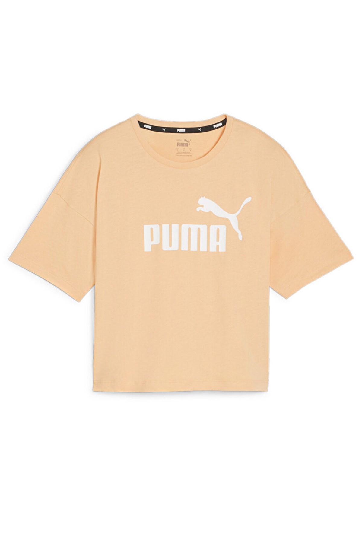 Puma Ess Cropped Logo Kadın Tişört 58686646 Turuncu