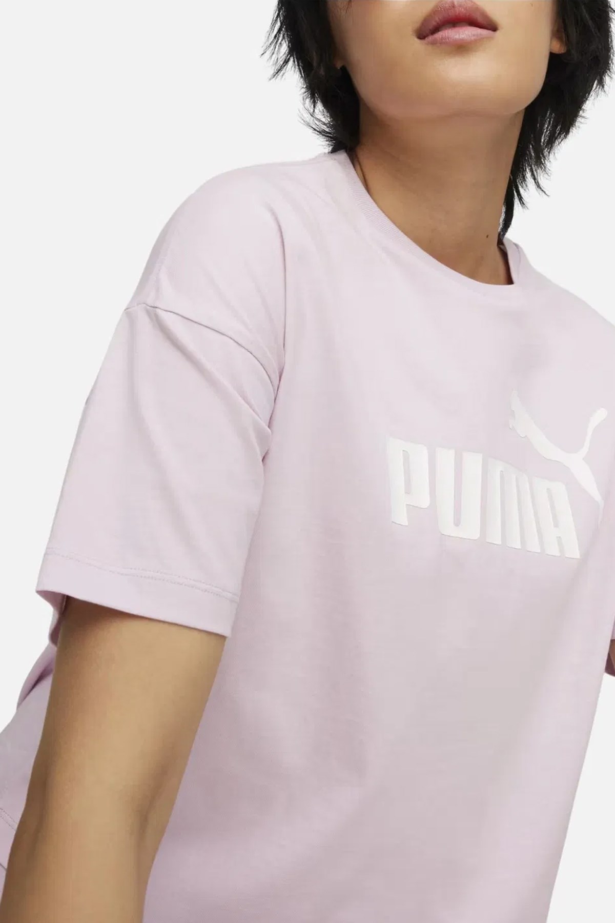 Puma Ess Cropped Logo Kadın Tişört 58686660 Pembe