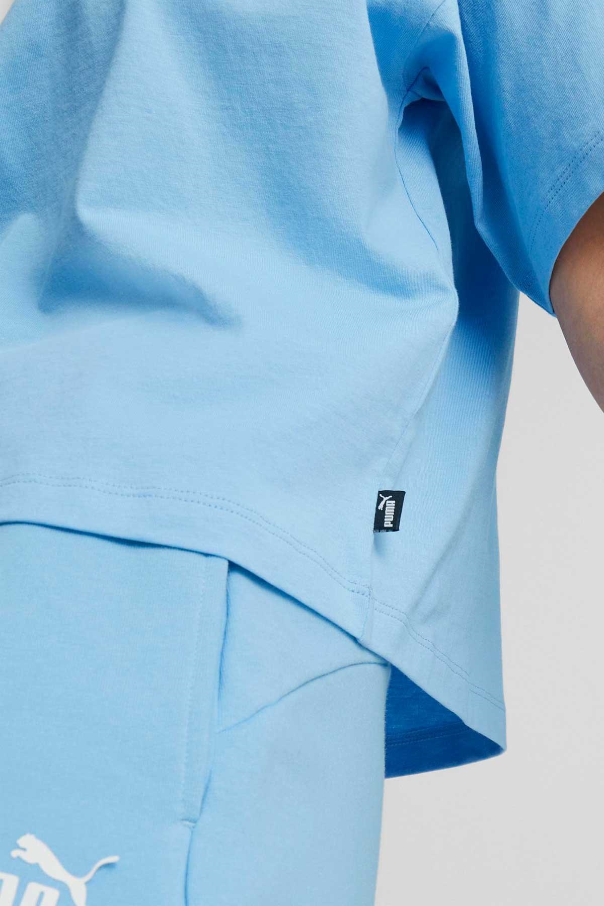 Puma ESS Cropped Logo Kadın Tişört 58686662 Mavi