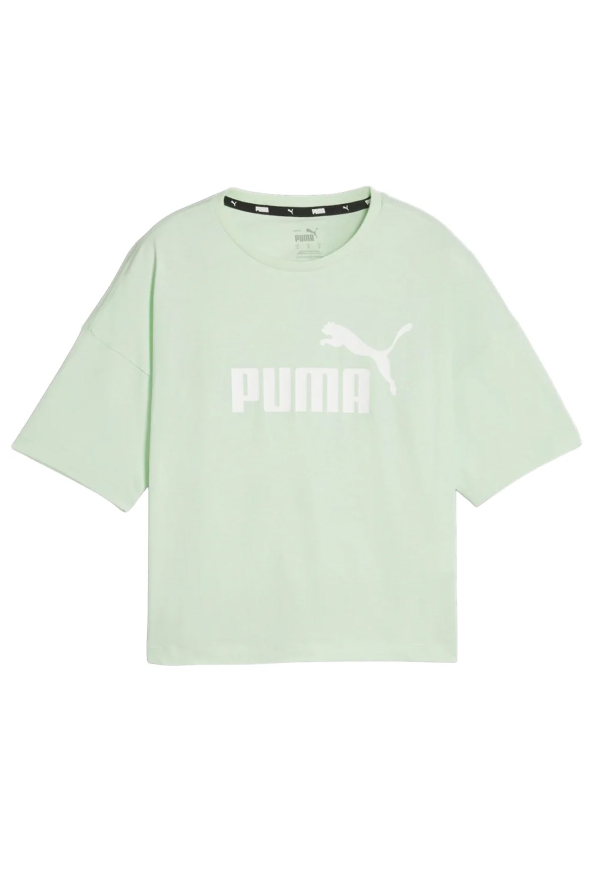 Puma Ess Cropped Logo Kadın Tişört 58686688 Yeşil