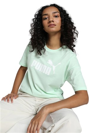 Puma Ess Cropped Logo Kadın Tişört 58686688 Yeşil