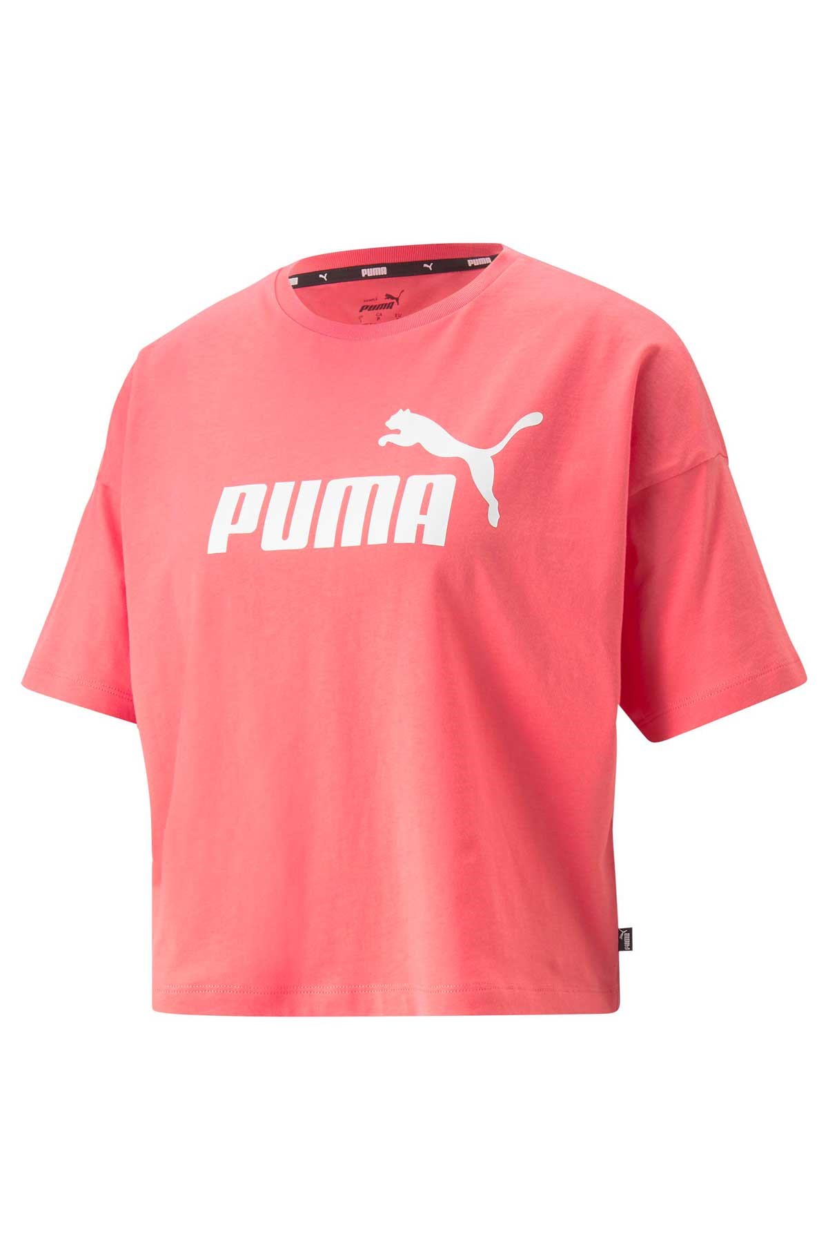 Puma ESS Cropped Logo Kadın Tişört 58686691 Pembe