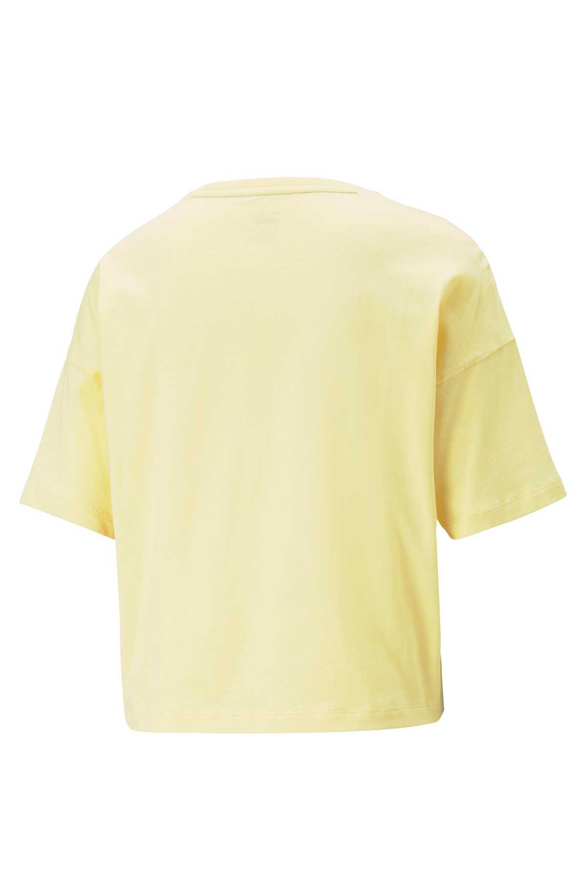 Puma ESS Cropped Logo Kadın Tişört 58686694 Sarı