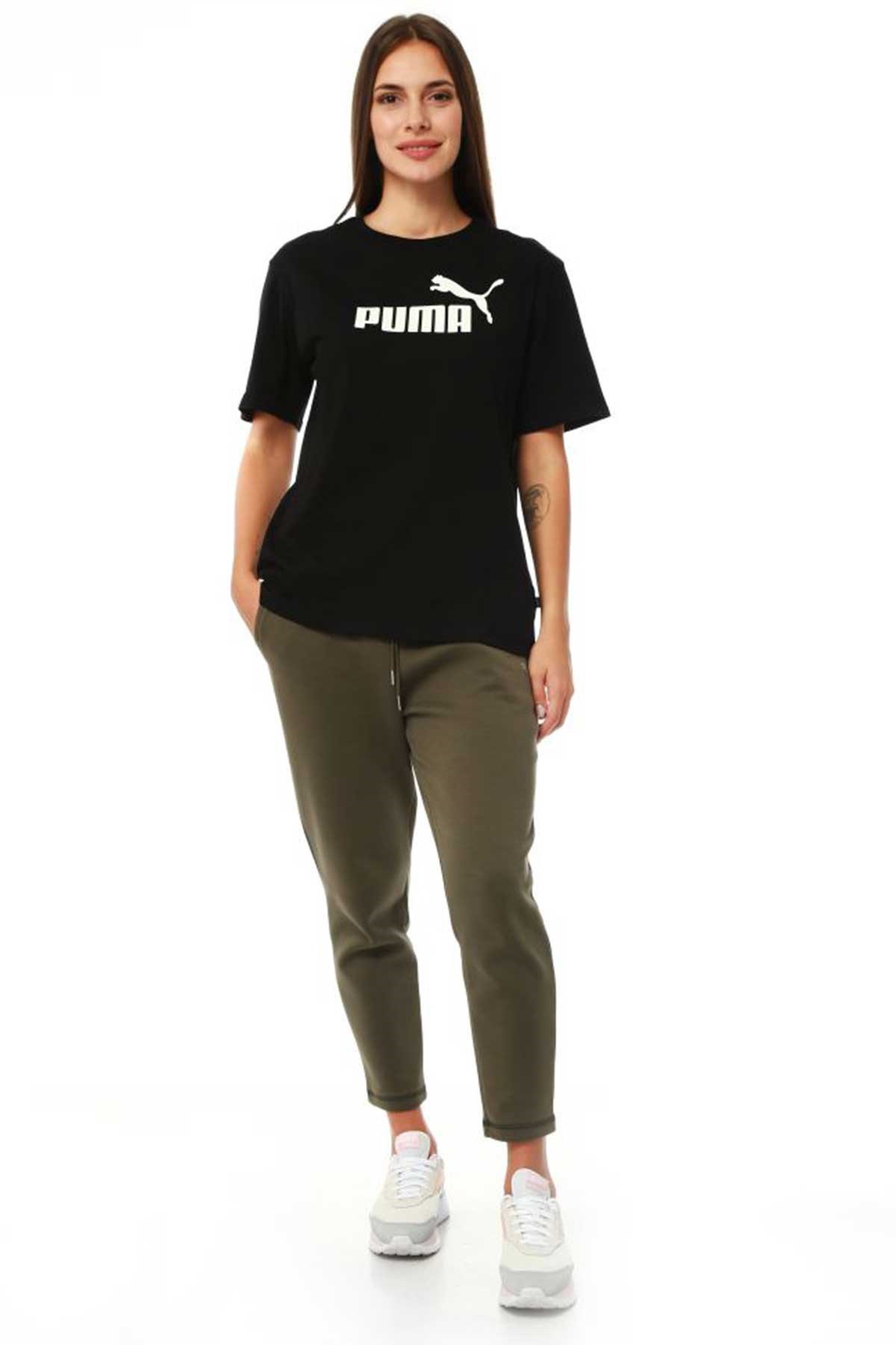 Puma ESS Logo Boyfriend Kadın Tişört 58686801 Siyah