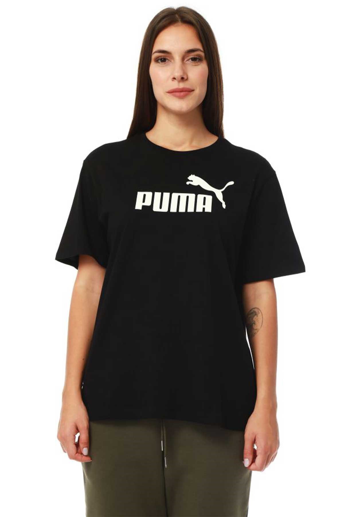 Puma ESS Logo Boyfriend Kadın Tişört 58686801 Siyah