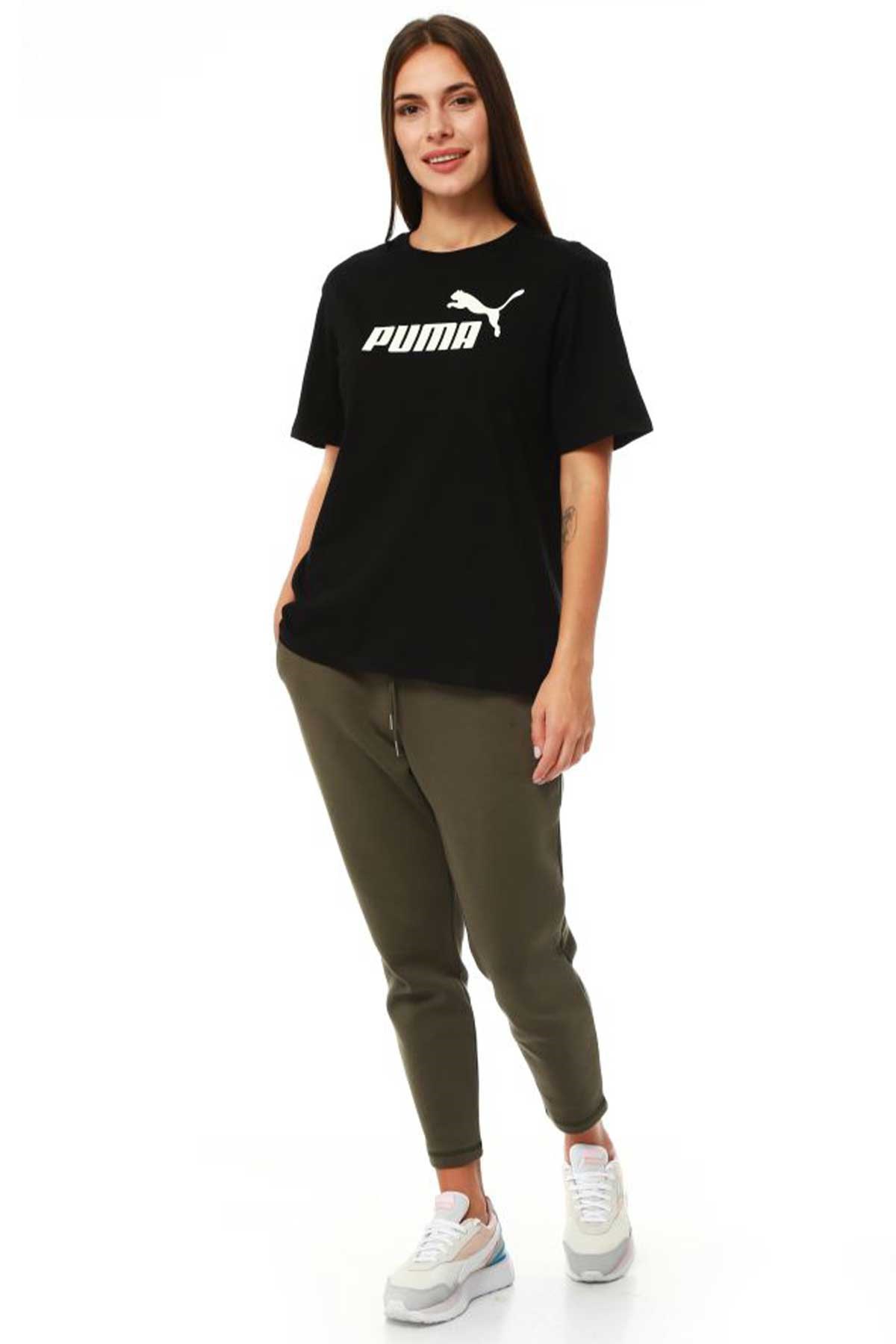 Puma ESS Logo Boyfriend Kadın Tişört 58686801 Siyah