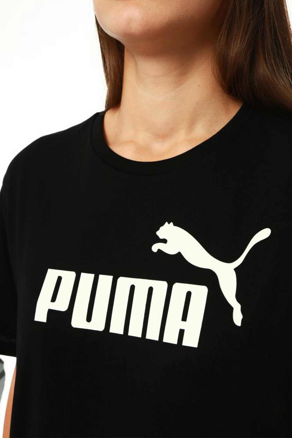 Puma ESS Logo Boyfriend Kadın Tişört 58686801 Siyah