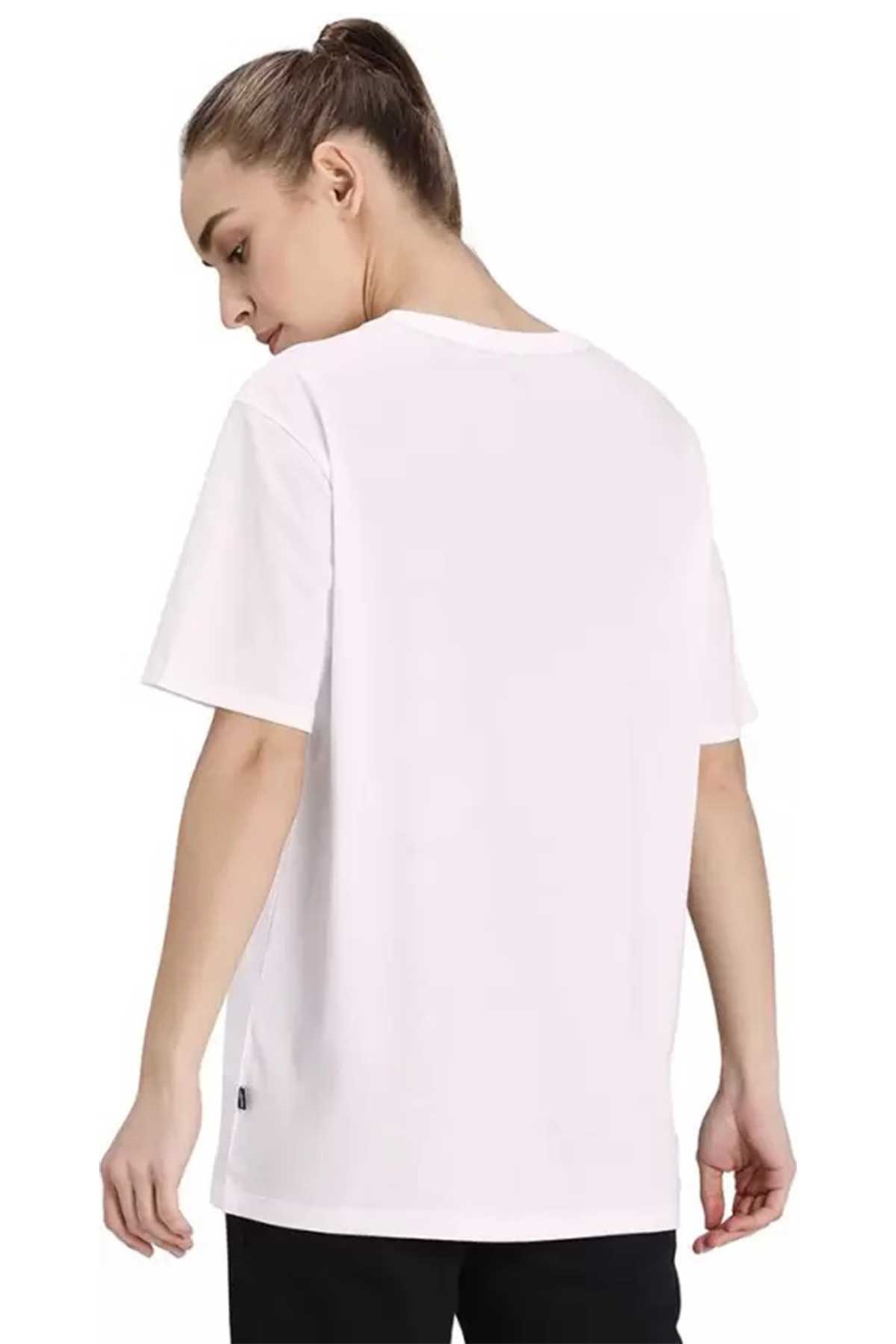 Puma ESS Logo Boyfriend Kadın Tişört 58686802 Beyaz