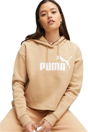 Puma Ess Cropped Logo Kadın Sweatshirt 58686984 Bej