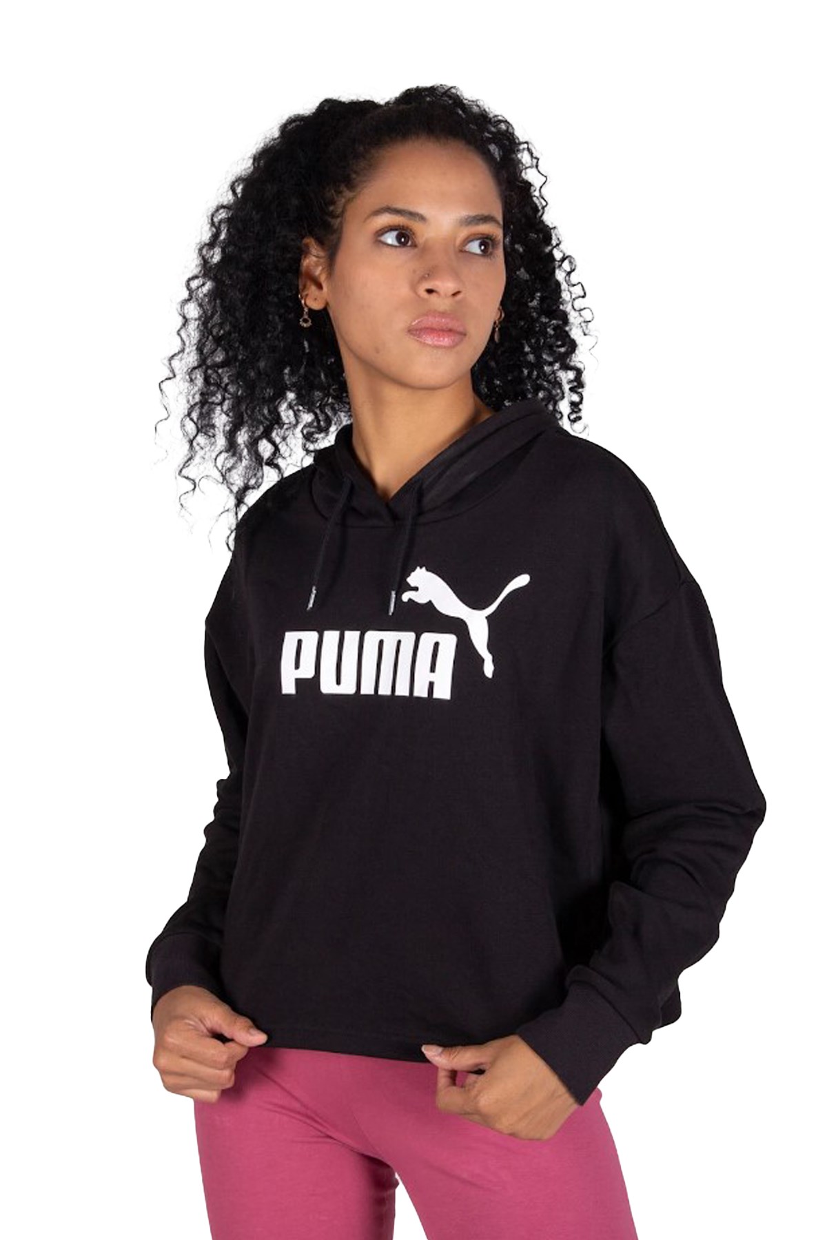 Puma Ess Cropped Logo Kadın Sweatshirt 58687001 Siyah