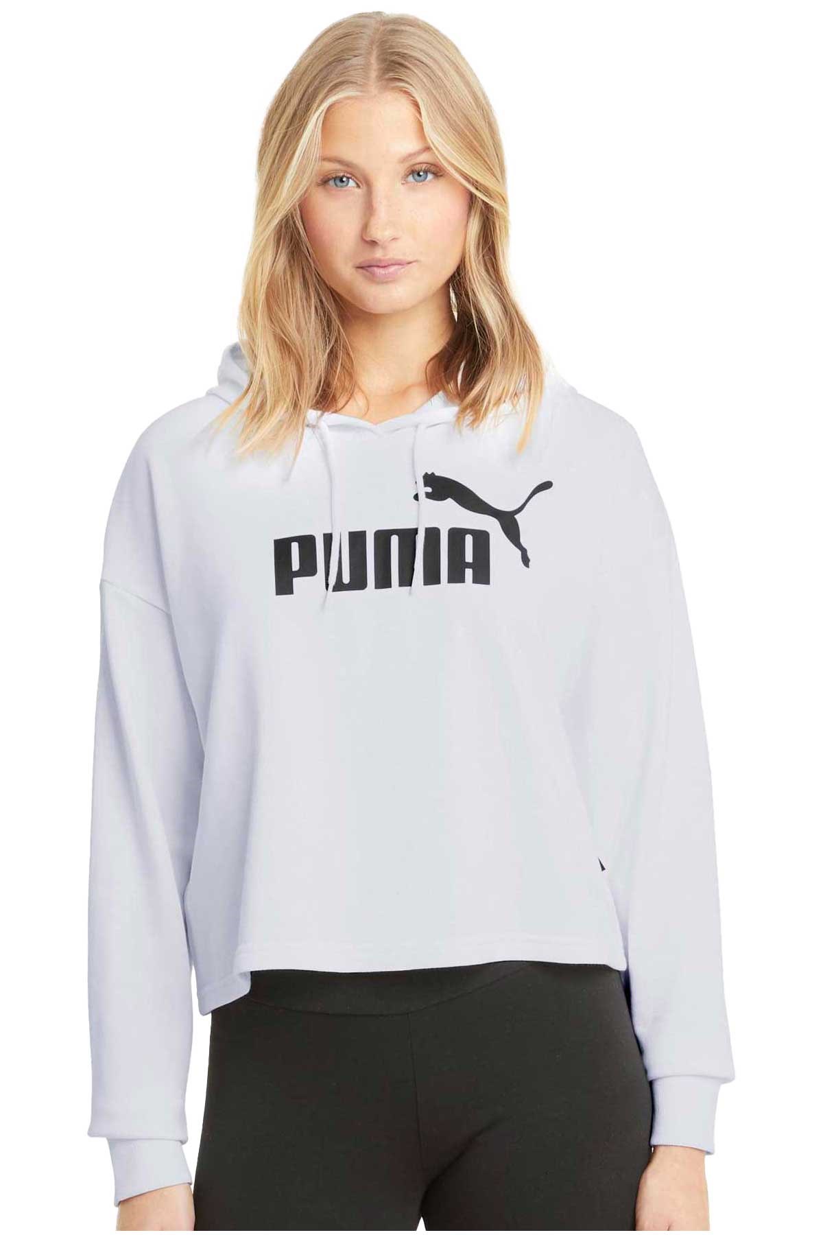 Puma Ess Cropped Logo Kadın Sweatshirt 58687002 Beyaz