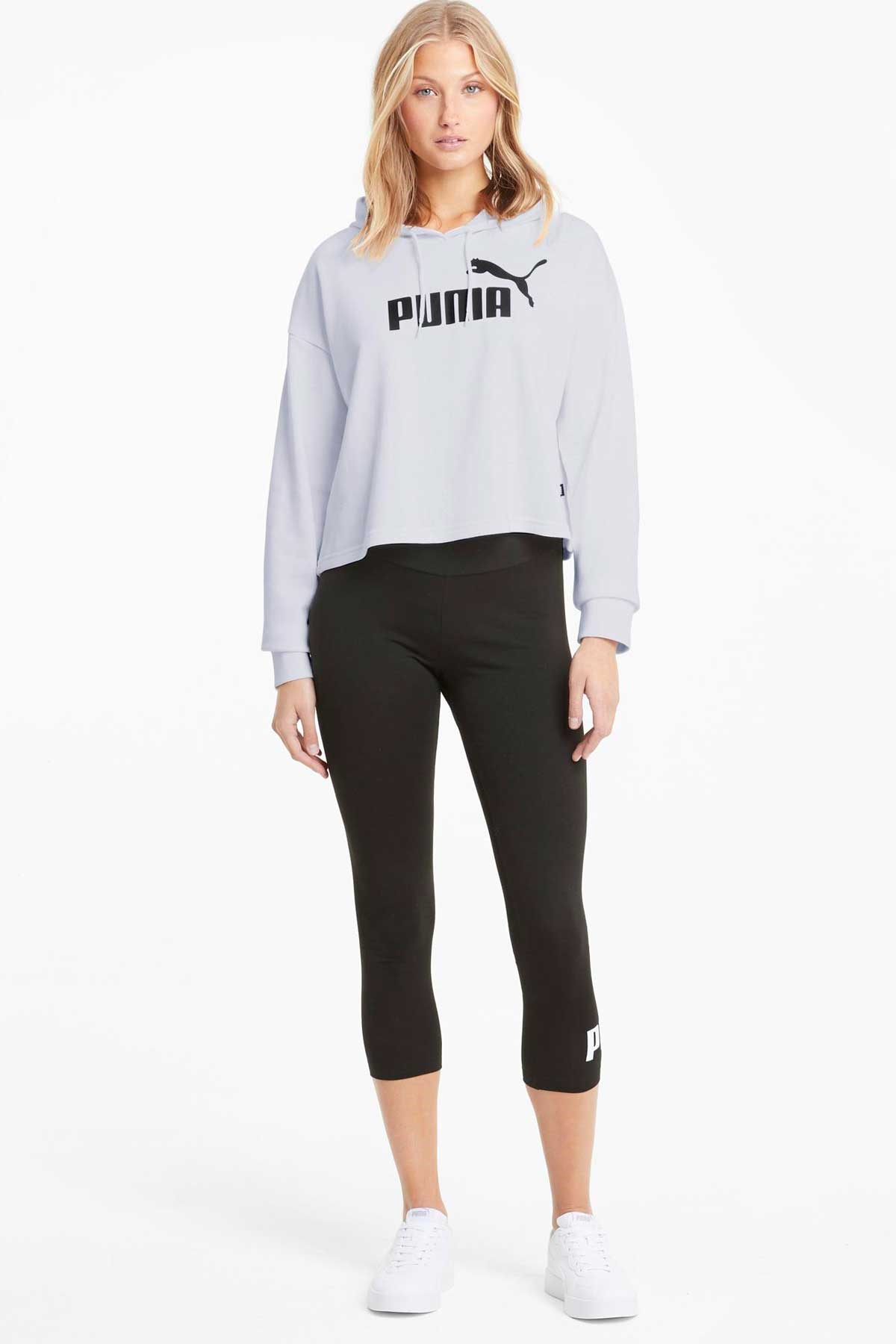 Puma Ess Cropped Logo Kadın Sweatshirt 58687002 Beyaz