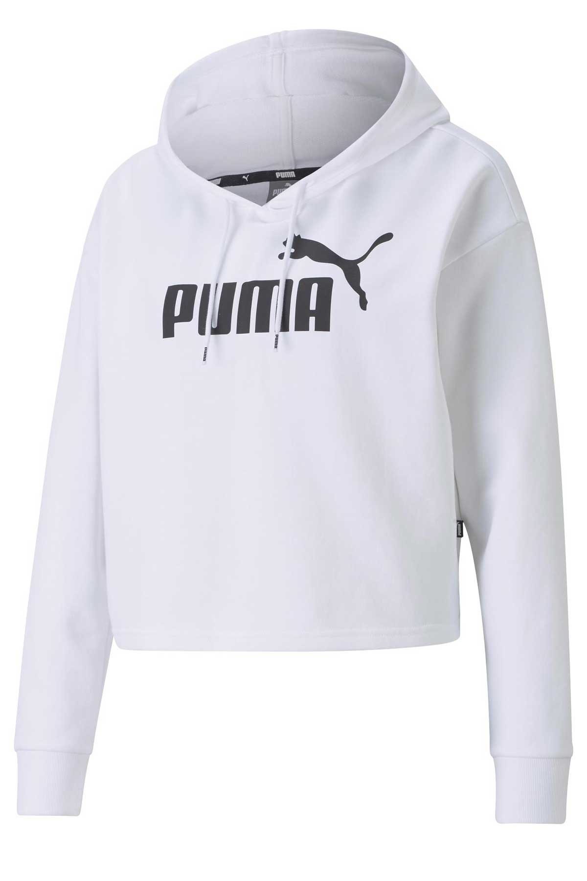Puma Ess Cropped Logo Kadın Sweatshirt 58687002 Beyaz