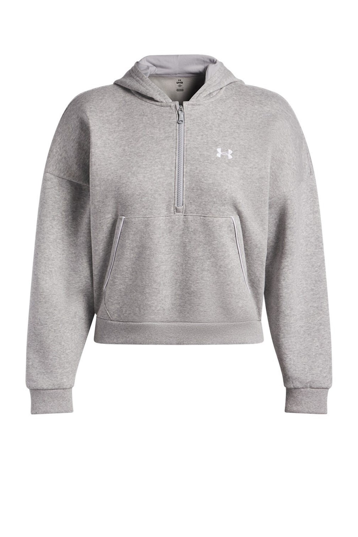 Under Armour Rival Flc Piped Hz Kadın Sweatshirt Gri