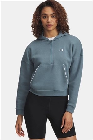 Under Armour Rival Flc Piped Hz Kadın Sweatshirt Mavi