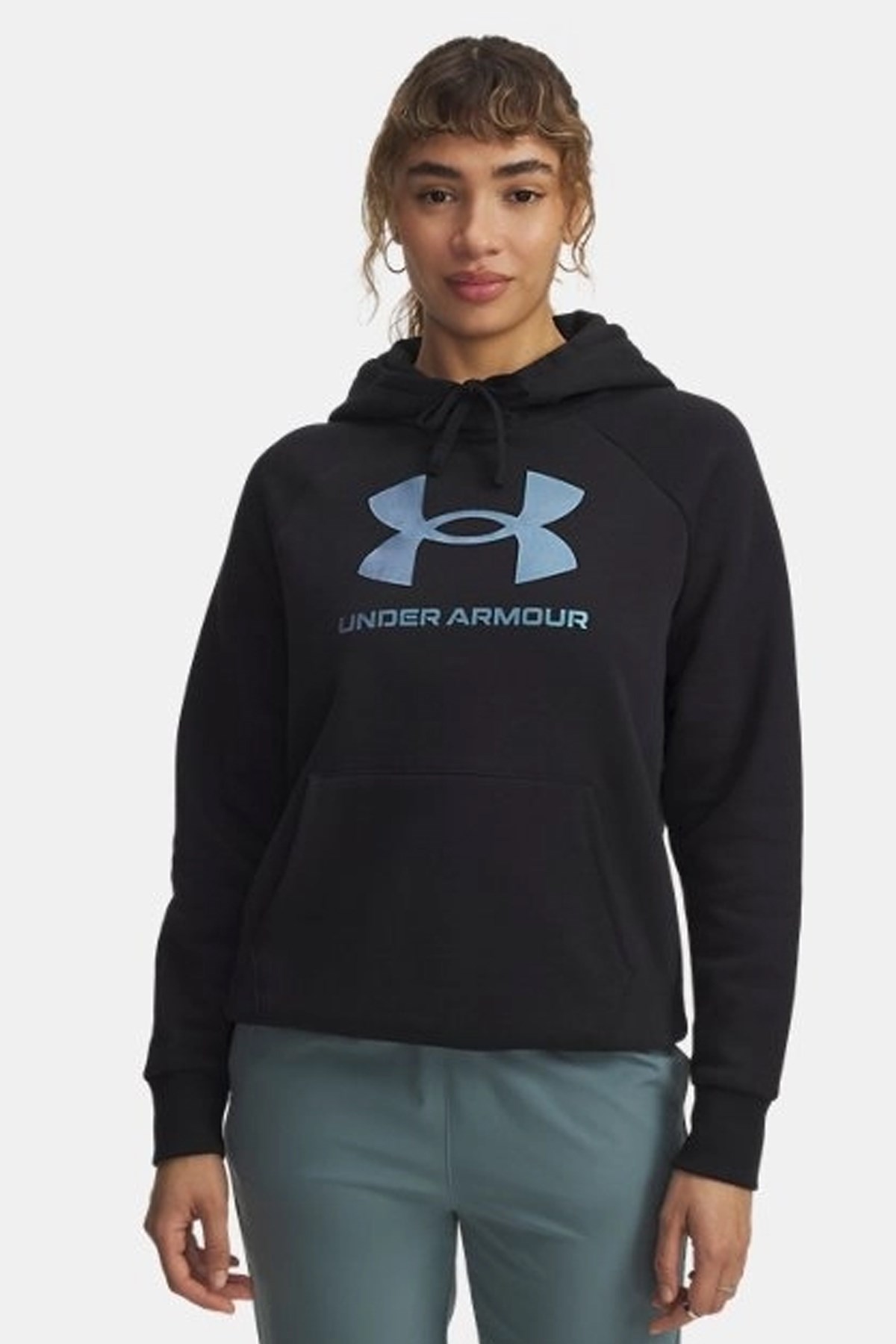 Under Armour UA Rival Flc Shimmer Hdy Kadın Sweatshirt Siyah