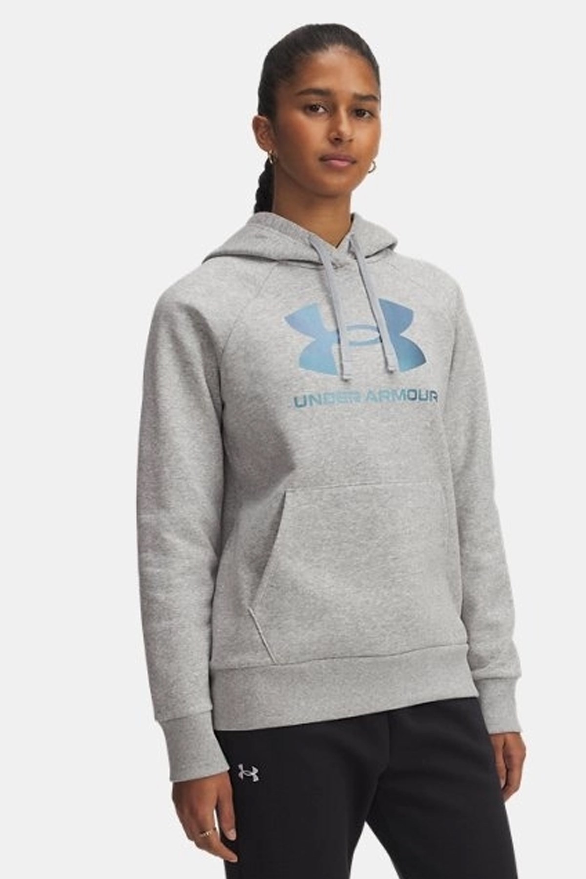 Under Armour UA Rival Flc Shimmer Hdy Kadın Sweatshirt Gri