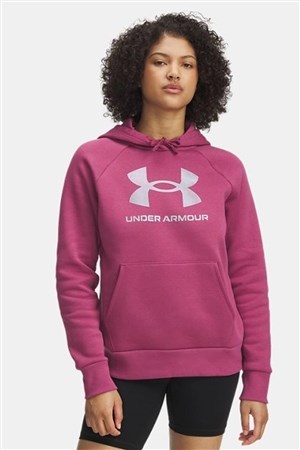Under Armour UA Rival Flc Shimmer Hdy Kadın Sweatshirt Kırmızı