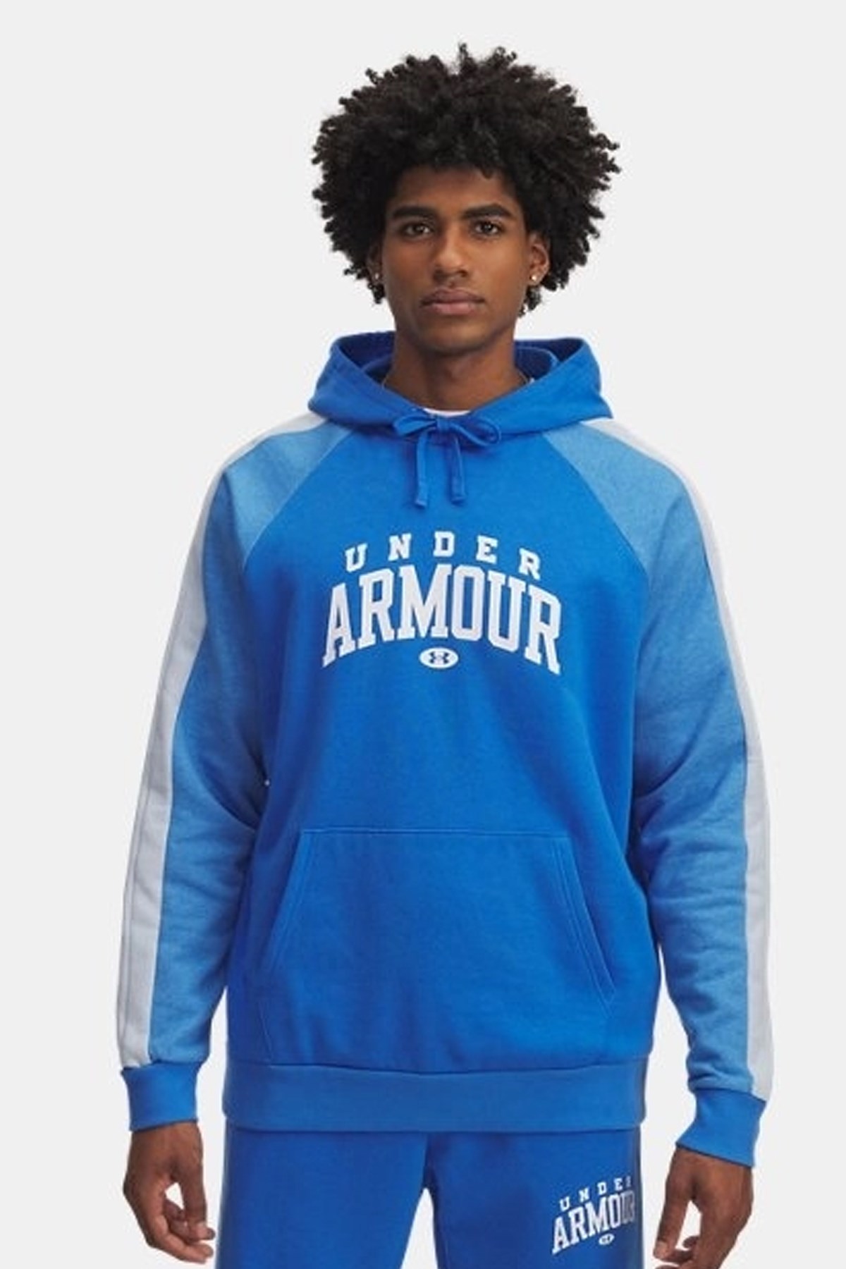 Under Armour UA Rival Flc Cb Hood Erkek Sweatshirt Mavi