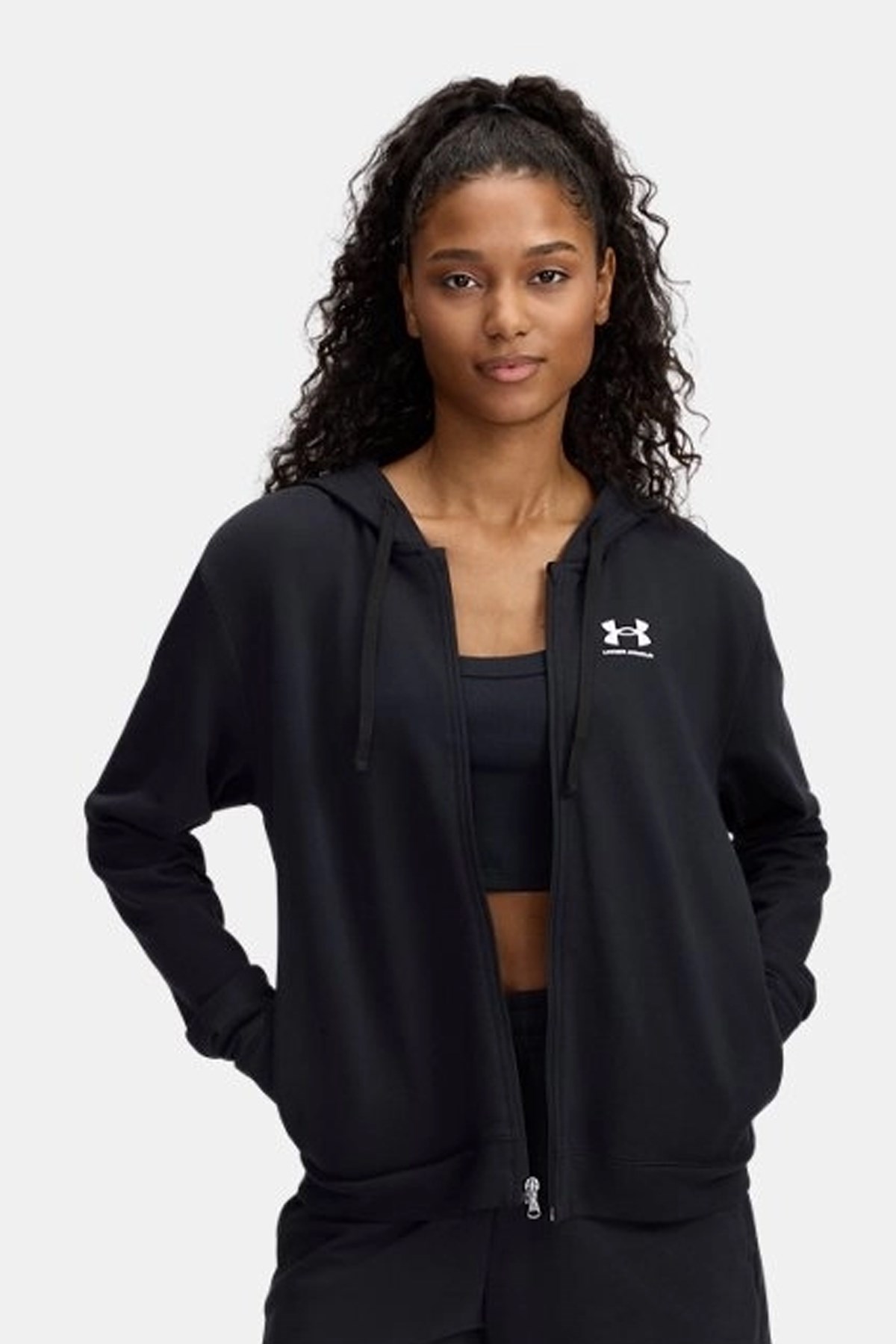 Under Armour Ua Rival Terry Fz Kadın Ceket 6005509-001 Siyah