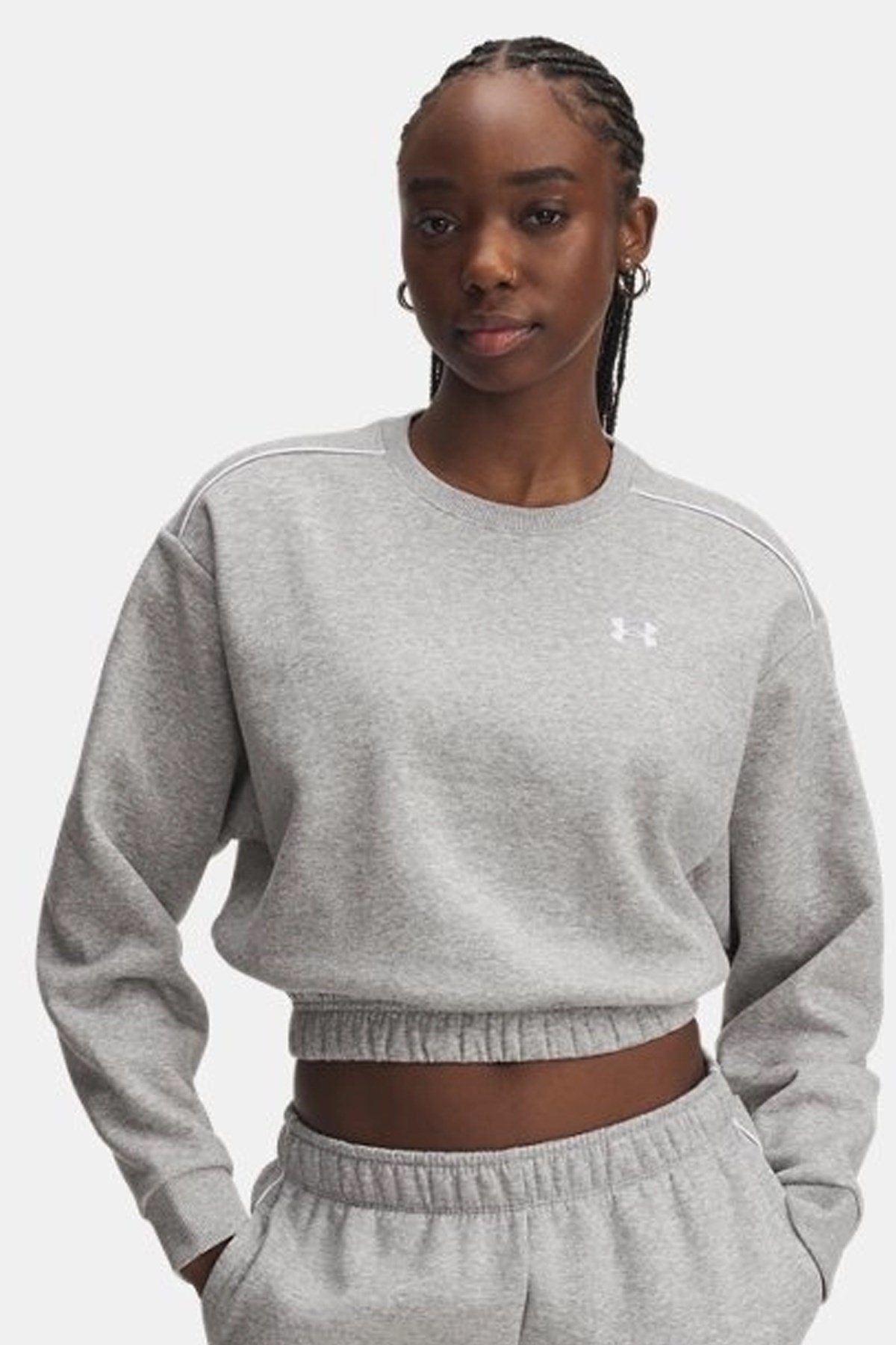 Under Armour UA Rival Fleece Piped Kadın Sweatshirt Gri