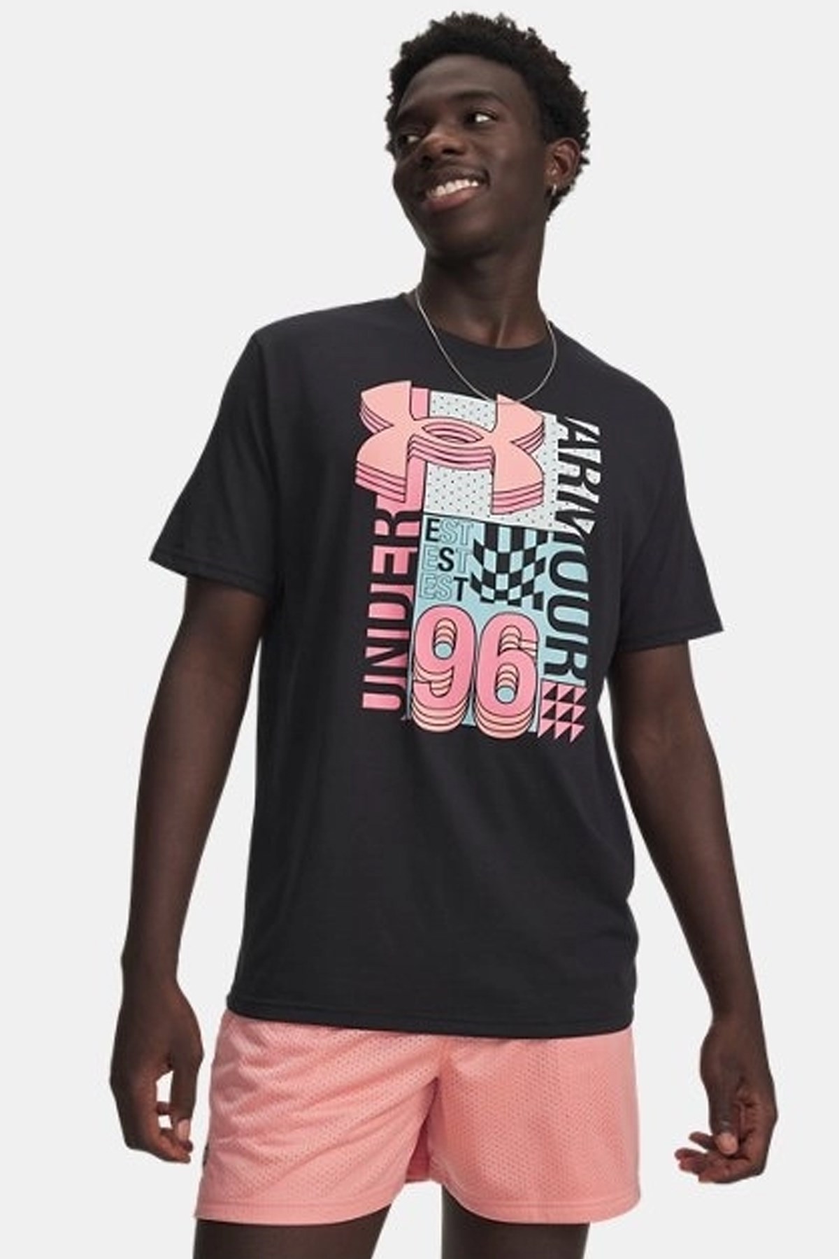 Under Armour Logo Collage Erkek Tişört 6009244-001 Siyah