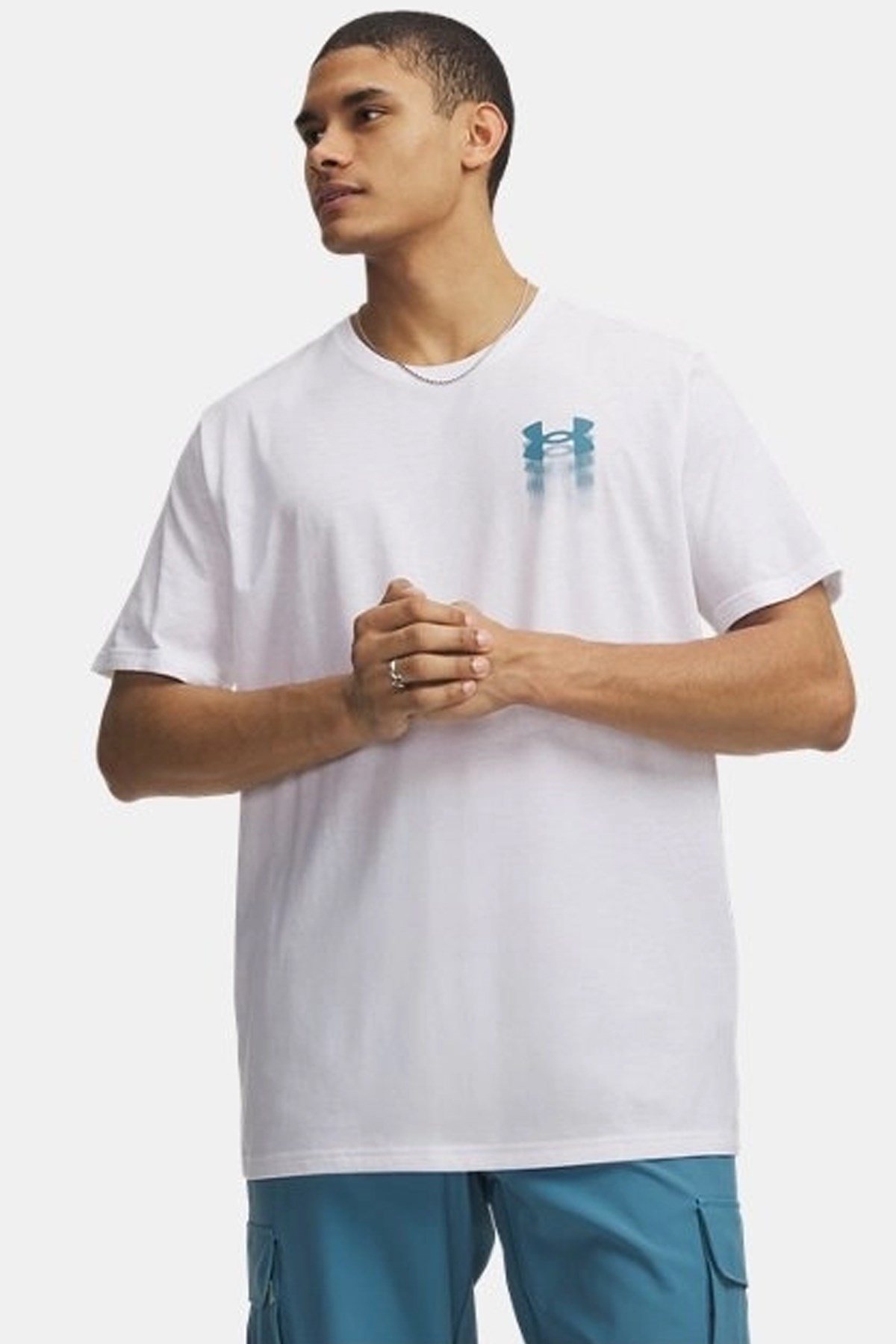 Under Armour Blur Logo Erkek Tişört 6009245-100 Beyaz