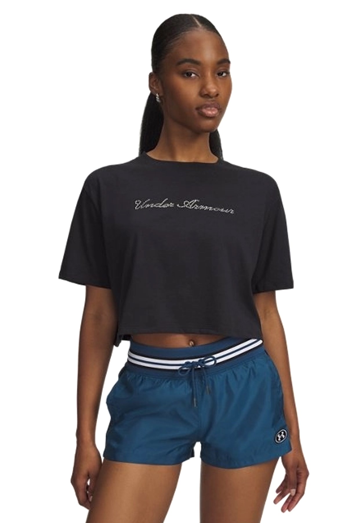 Under Armour Crop Kadın Tişört 6010588-001 Siyah
