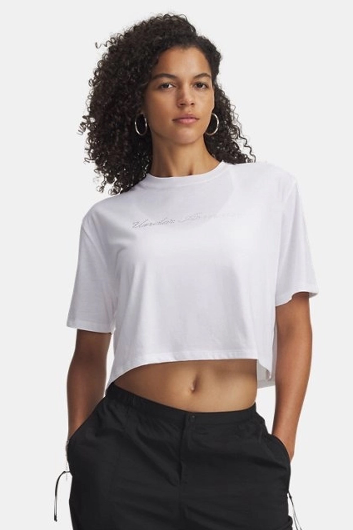 Under Armour Crop Kadın Tişört 6010588-100 Beyaz