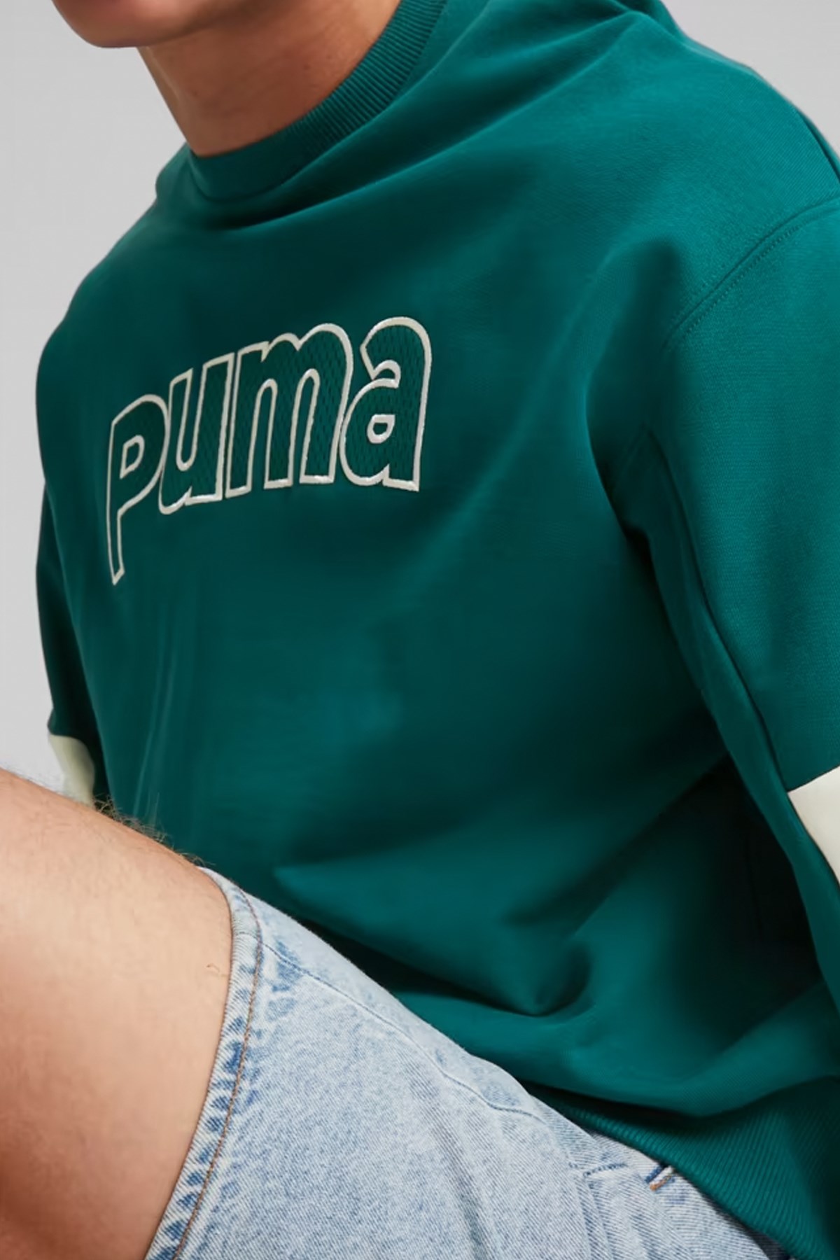 Puma Team Crew Erkek Sweat 62132443 Yeşil