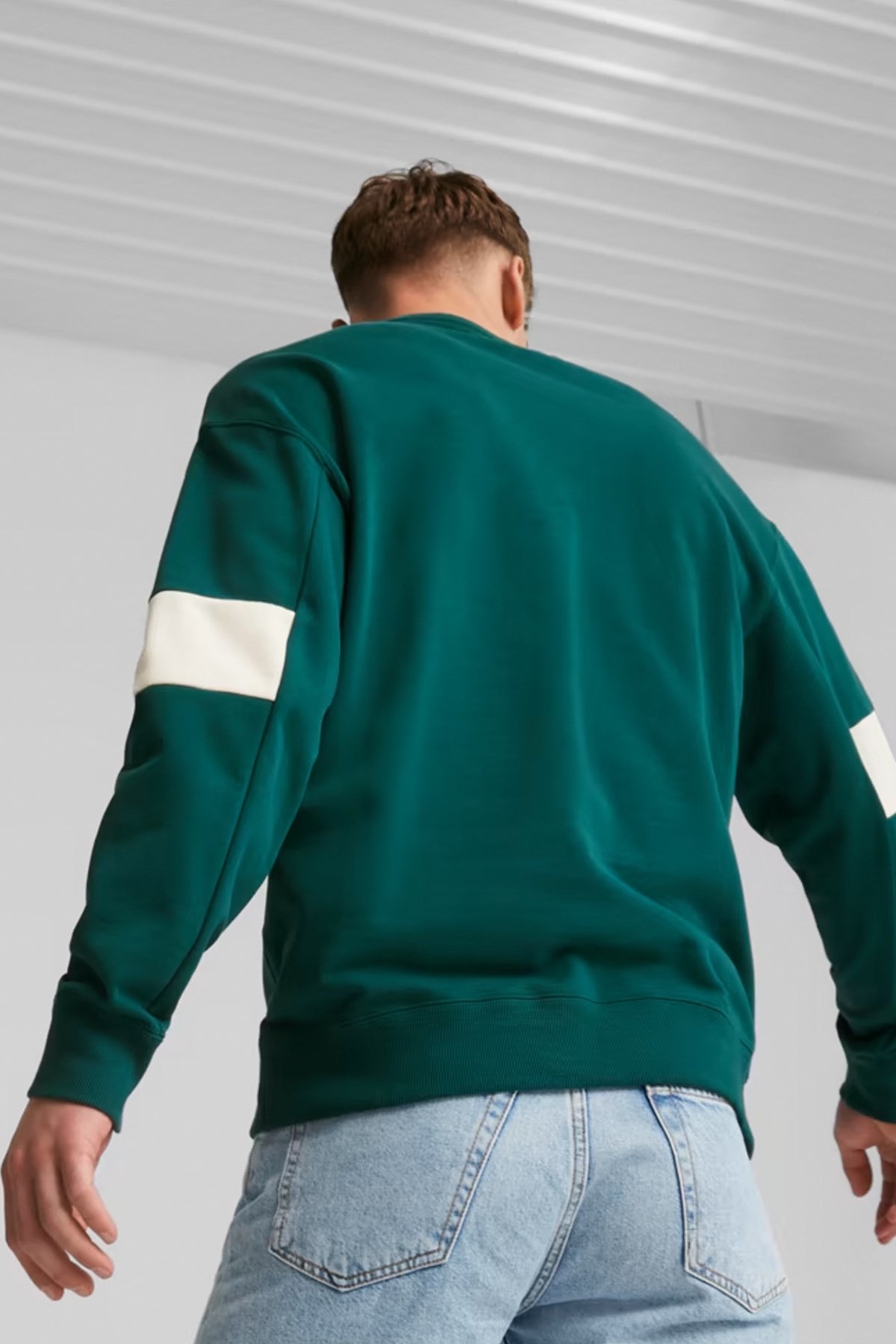 Puma Team Crew Erkek Sweat 62132443 Yeşil