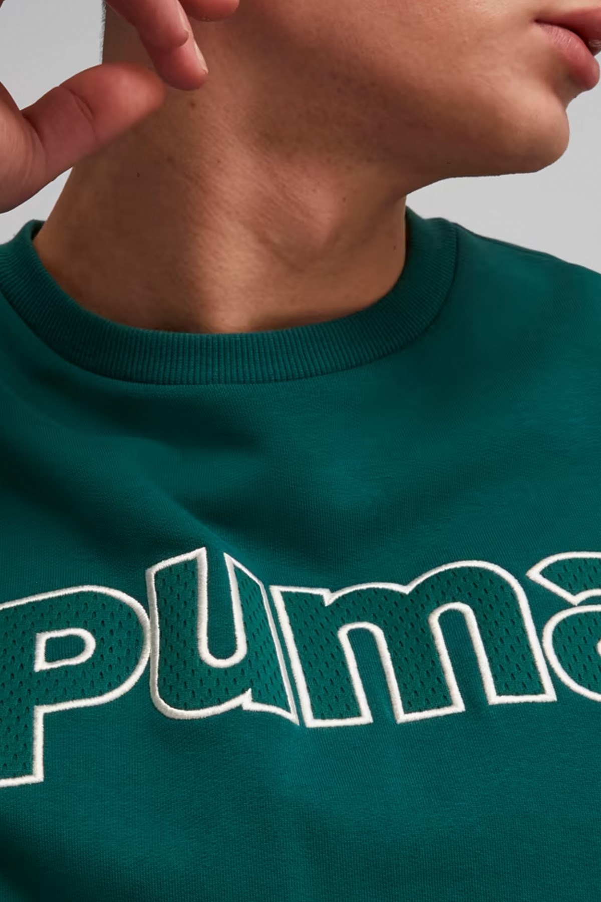 Puma Team Crew Erkek Sweat 62132443 Yeşil