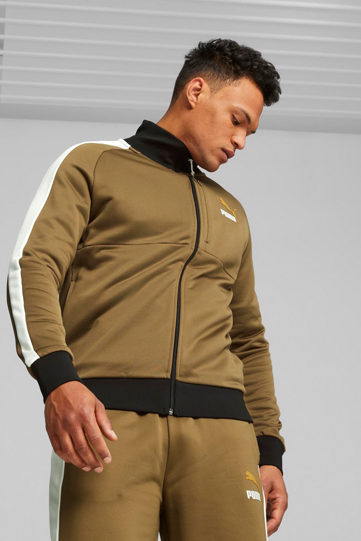 Puma T7 Forward Erkek Sweatshirt 62135193 Kahverengi