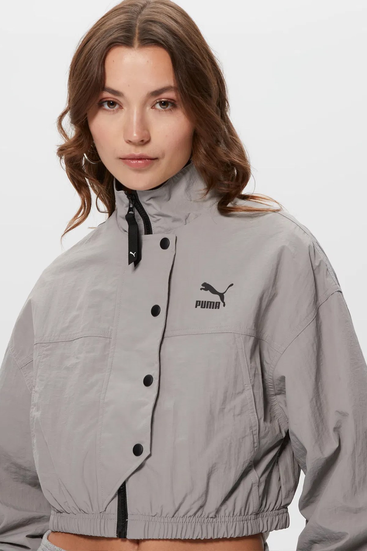 Puma Dare To Cropped Woven Kadın Ceket 62143614 Gri