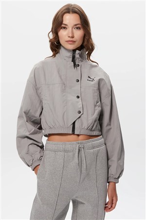Puma Dare To Cropped Woven Kadın Ceket 62143614 Gri