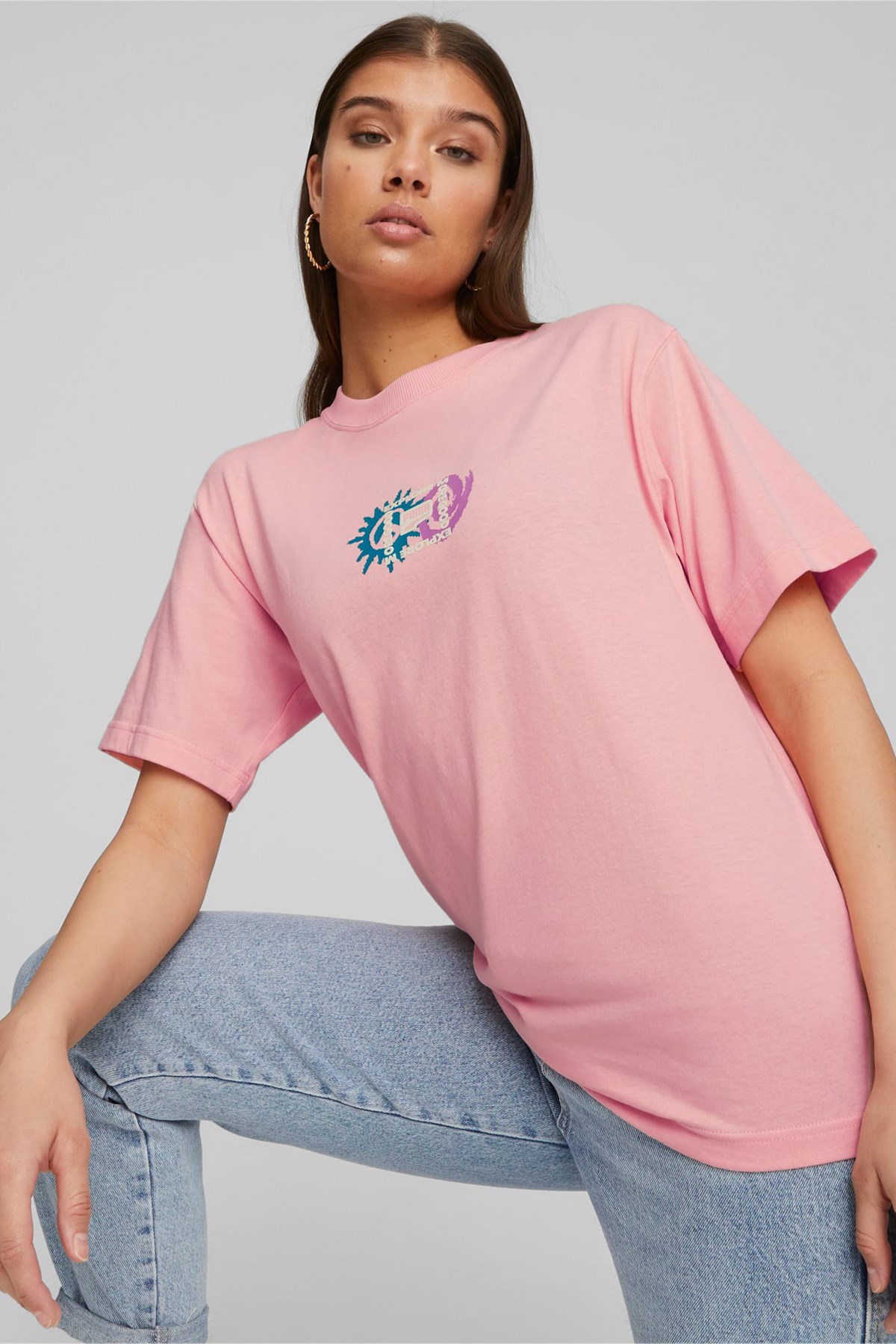 Puma Downtown Kadın Tişört 62145363 Pembe