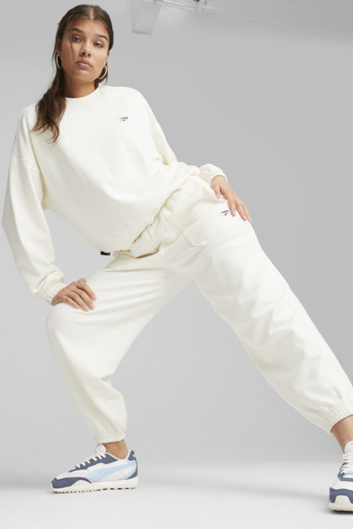Puma Downtown Sweatpants Kadın Eşofman Alt 62145665 Ekru