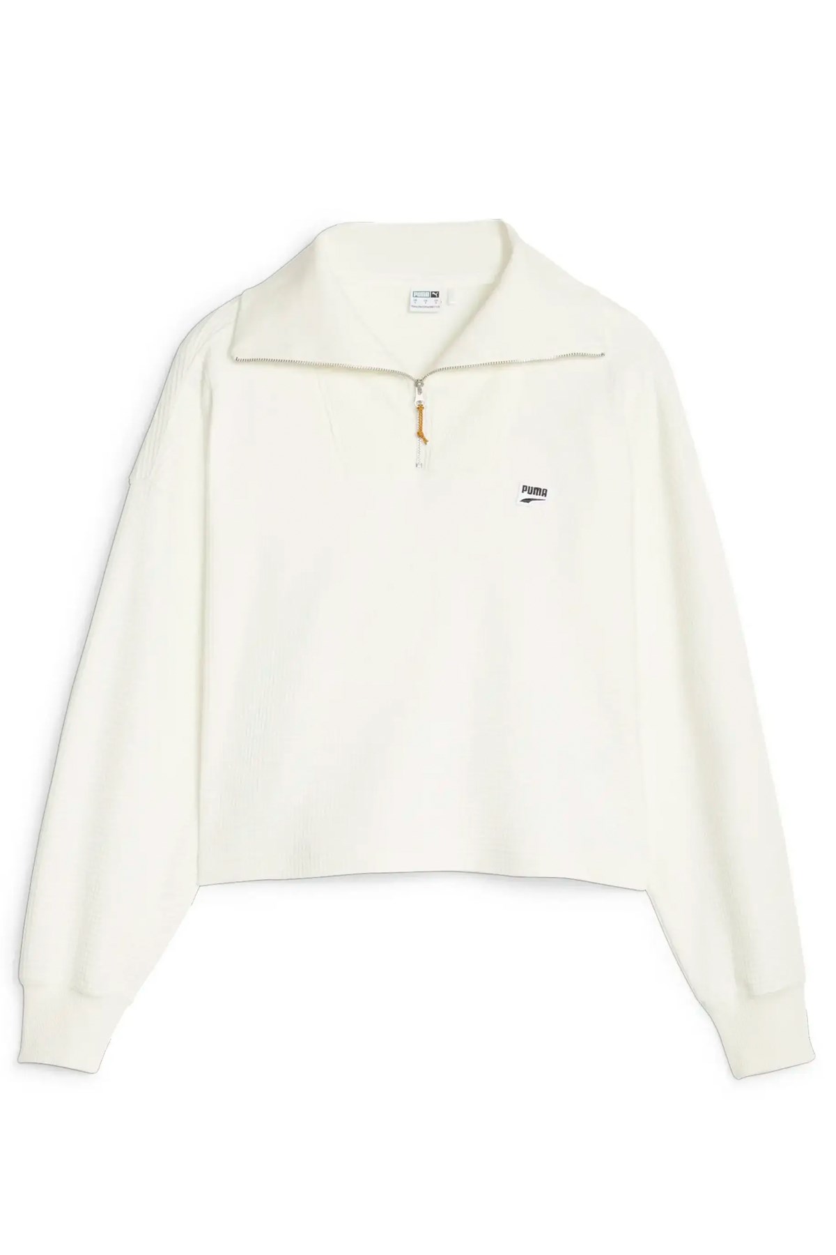 Puma Downtown Half-Zip Crew Kadın Sweat 62145865 Ekru