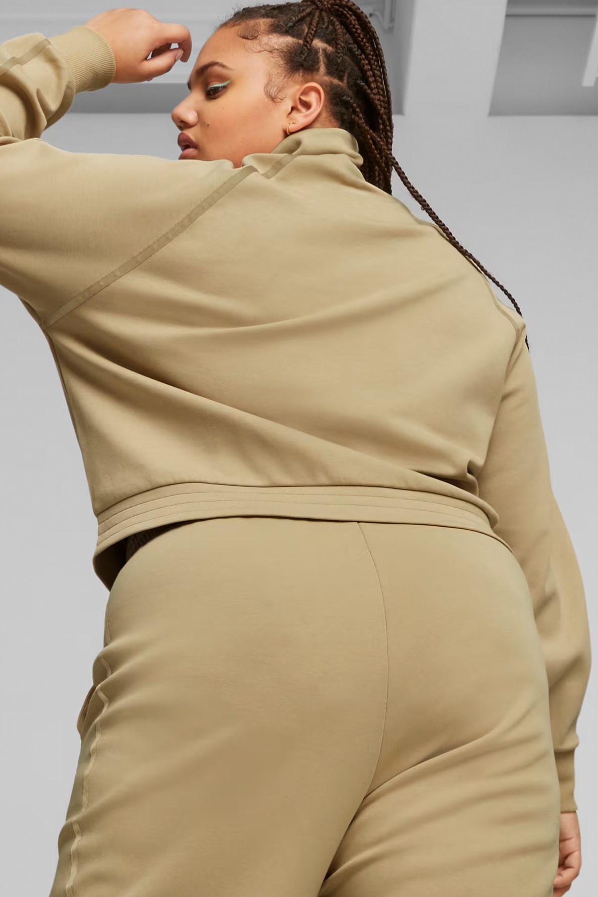 Puma T7 Track Kadın Sweatshirt 62146484 Bej