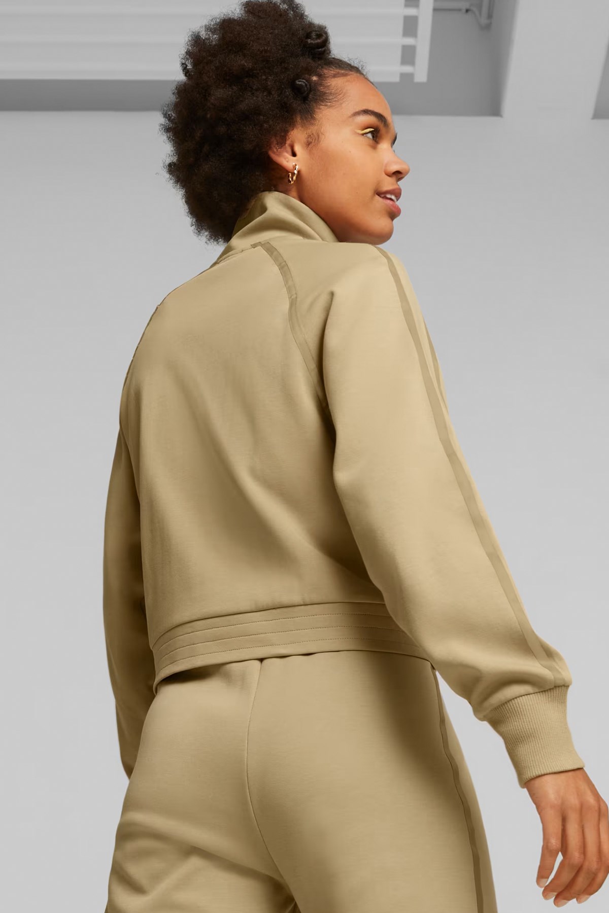 Puma T7 Track Kadın Sweatshirt 62146484 Bej