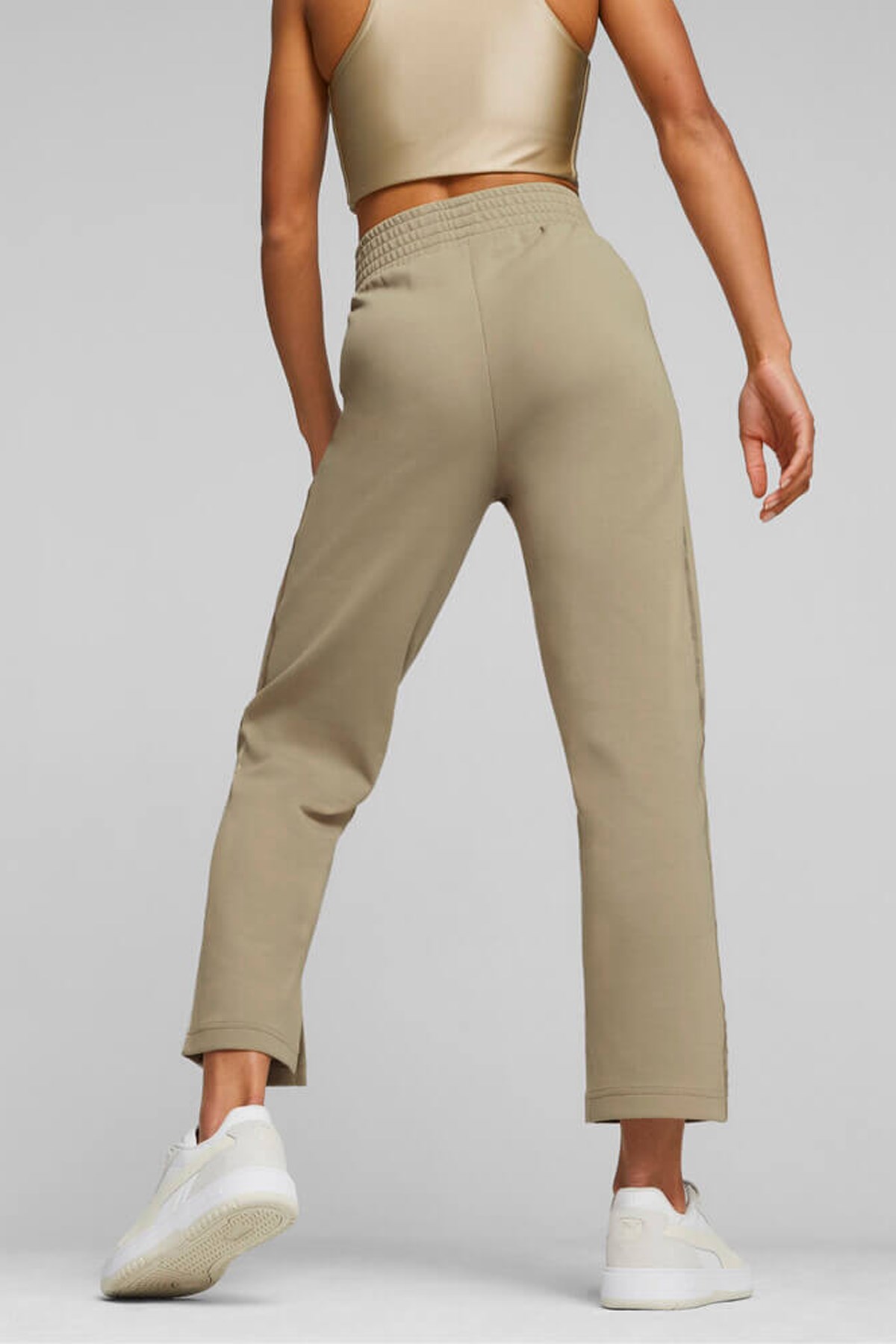 Puma T7 High Waist Pants Kadın Eşofman Alt 62146784 Bej