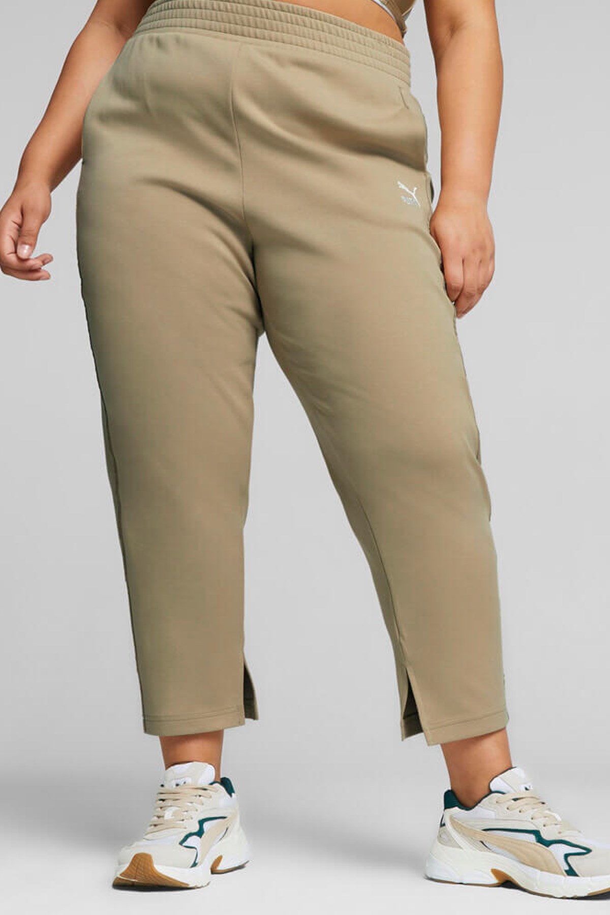 Puma T7 High Waist Pants Kadın Eşofman Alt 62146784 Bej