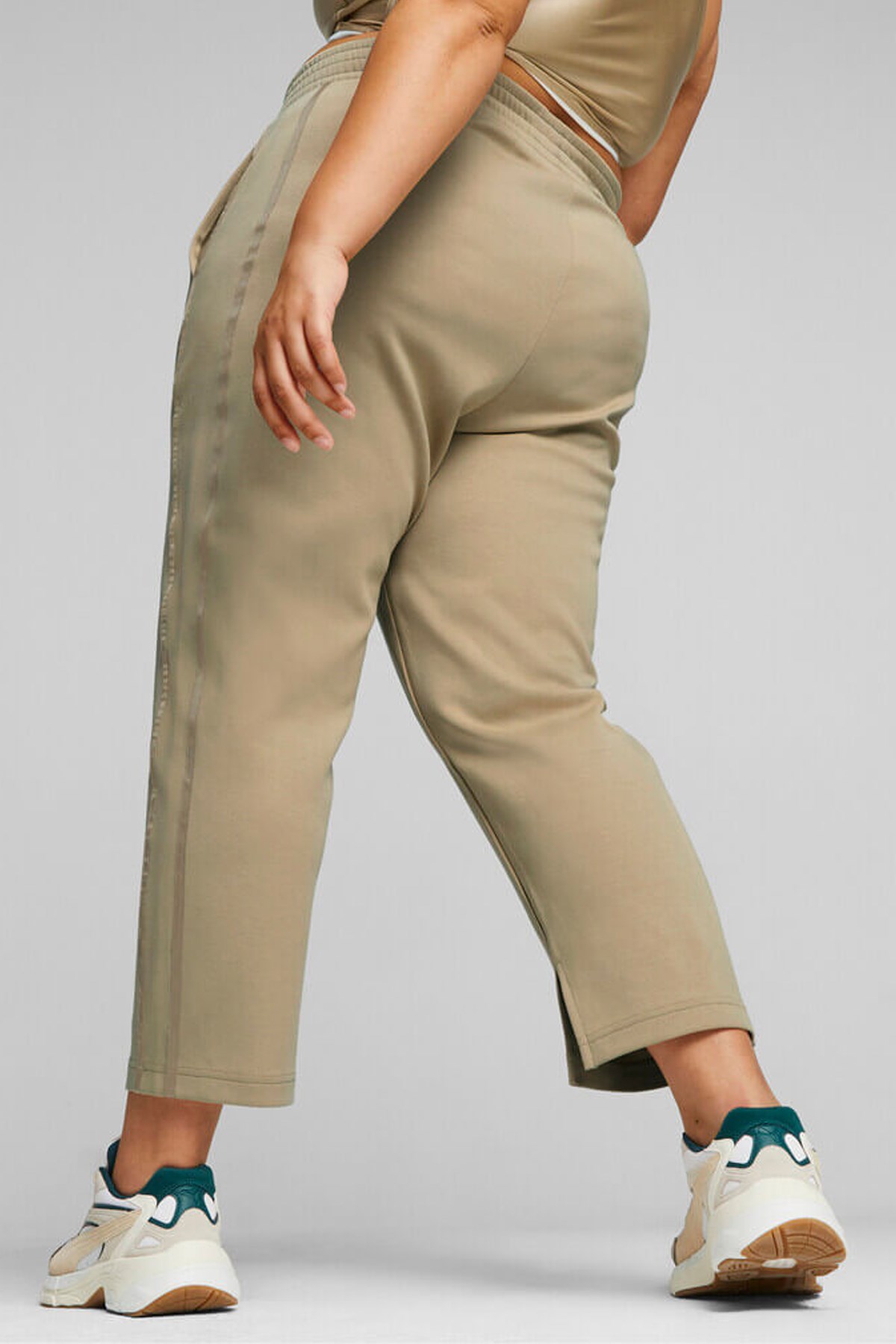 Puma T7 High Waist Pants Kadın Eşofman Alt 62146784 Bej