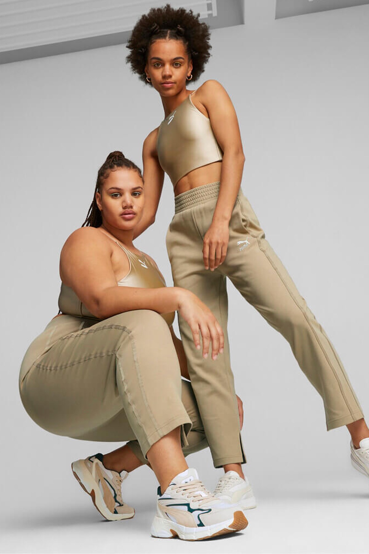 Puma T7 High Waist Pants Kadın Eşofman Alt 62146784 Bej