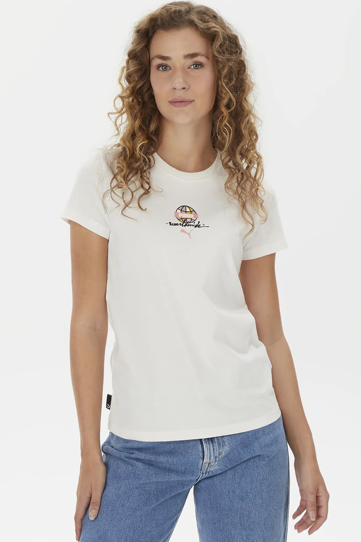 Puma Swxp Worldwide Kadın Tişört 62146965 Beyaz