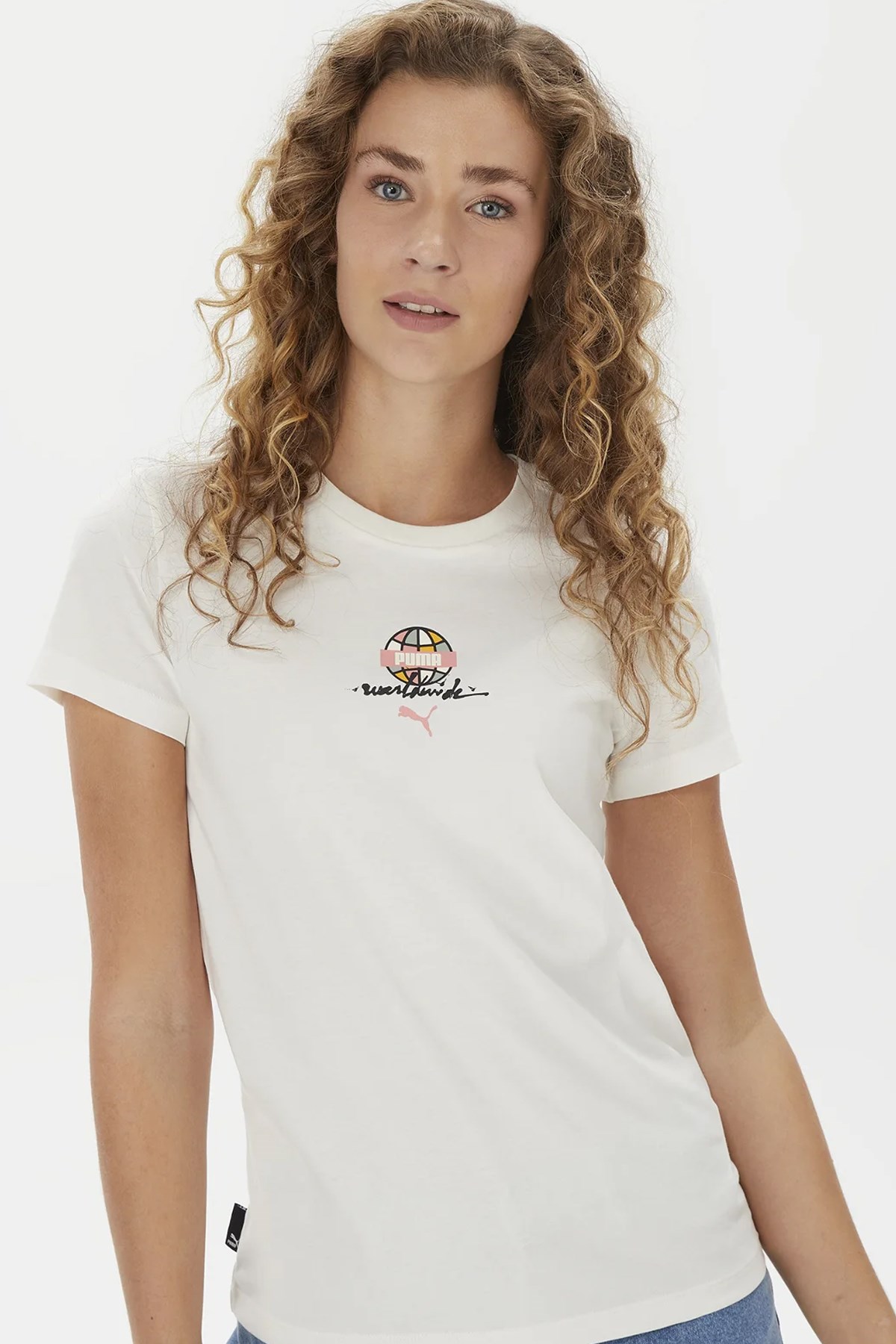 Puma Swxp Worldwide Kadın Tişört 62146965 Beyaz