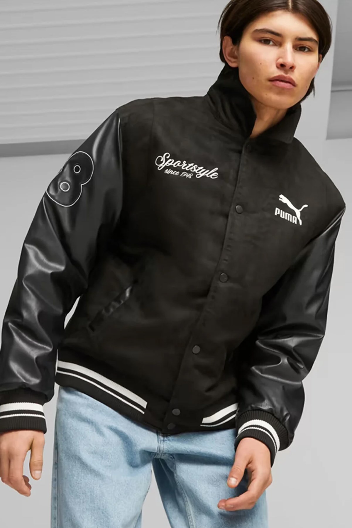 Puma Team Varsity Erkek Sweatshirt 62178801 Siyah