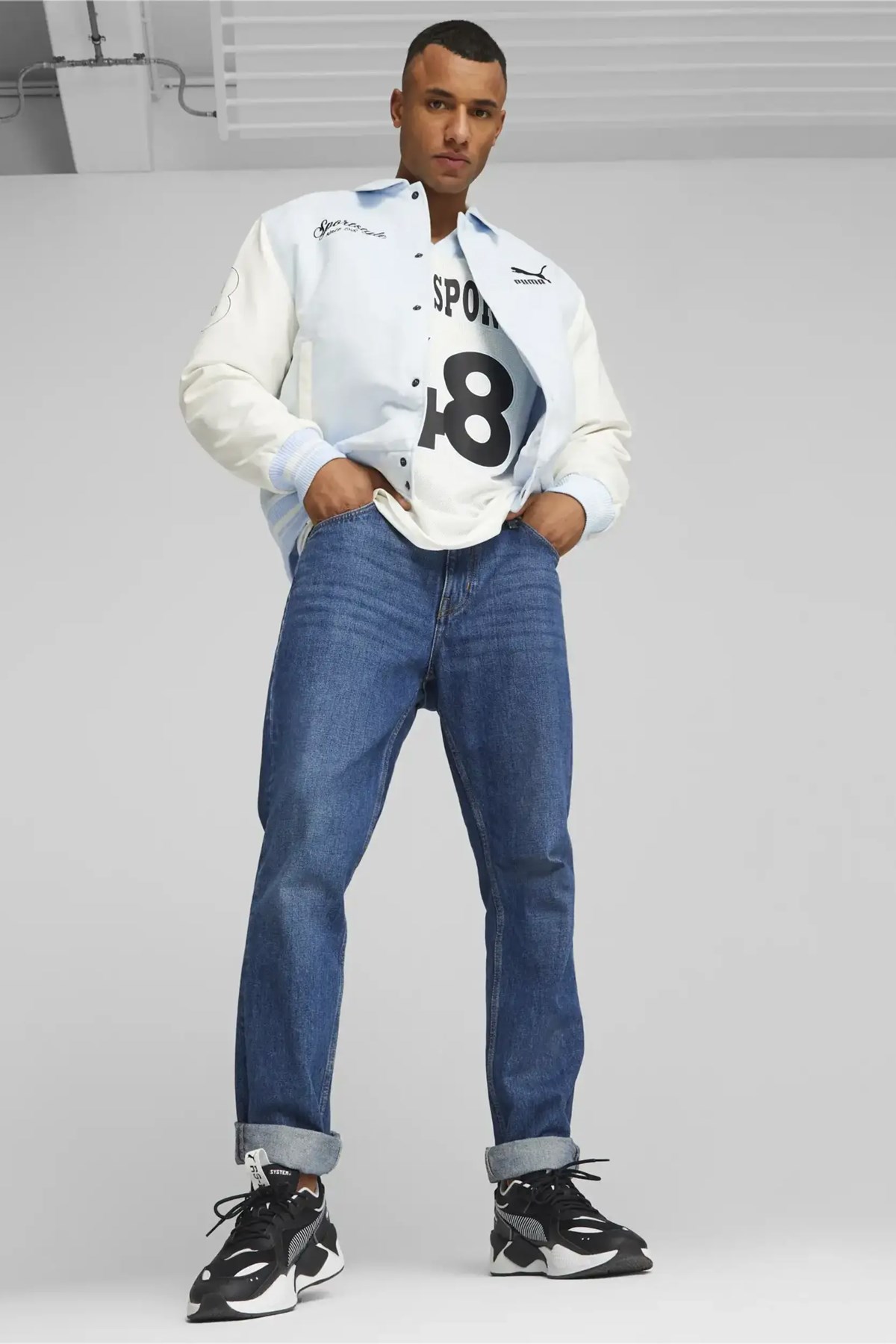 Puma Team Varsity Erkek Mont 62178869 Mavi