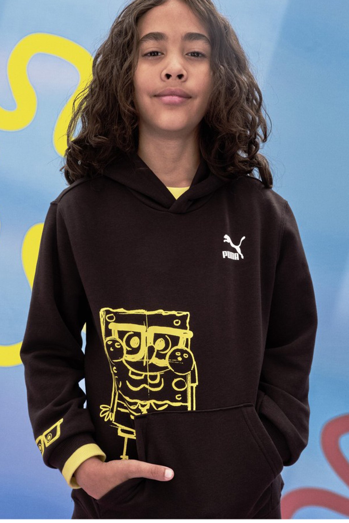 Puma X Spongebob Çocuk Sweat 62221801 Siyah
